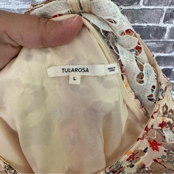 Tularosa Elba Rainbow Lace Mini Dress floral Pom poms - Picture 11 of 12